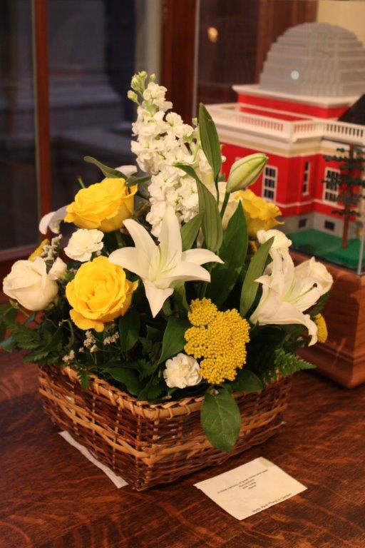 flowers sent from David DeVorkin, with Lego model of the Cincinnati Observatory