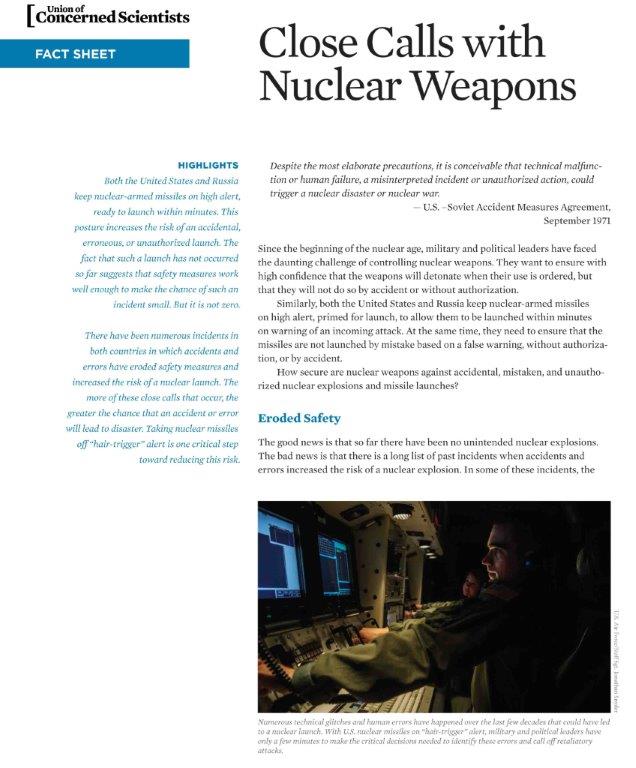 edited mini-report on Close Calls with Nuclear Weapons, published April 2015