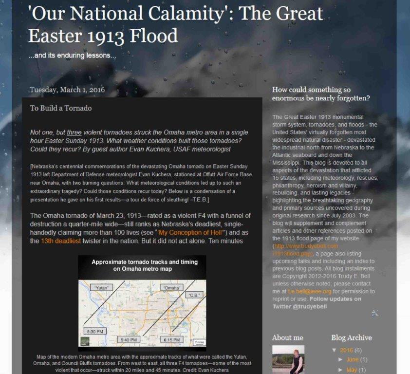 Research blog "'Our National Calamity': The Great Easter 1913 Flood" gets a new research installment the first of each month, some by guest authors