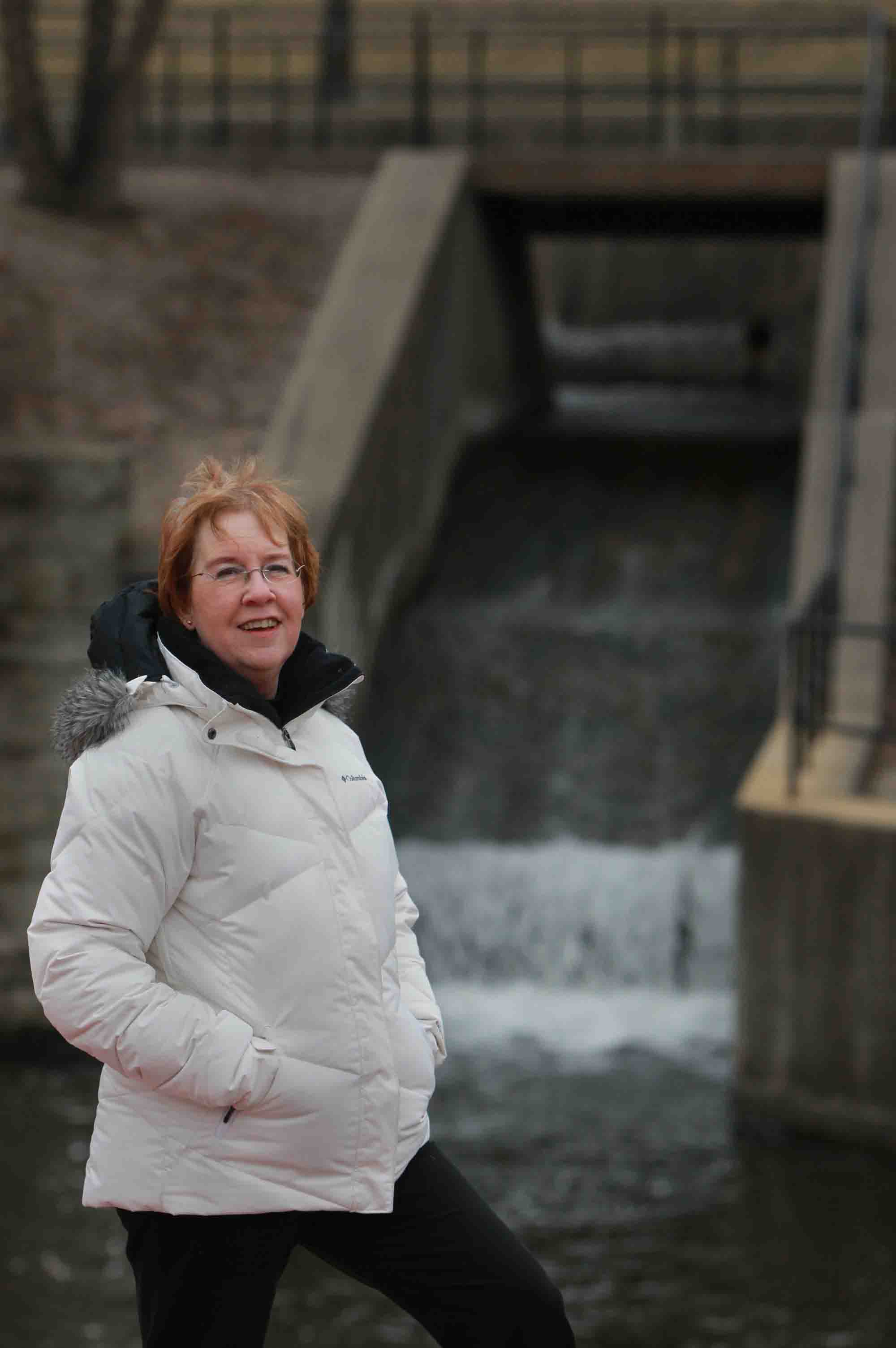 Trudy E. Bell before Lock 2 of the Ohio and Erie Canal, Akron 2013; photo by Michael Chritton Akron Beacon-Journal