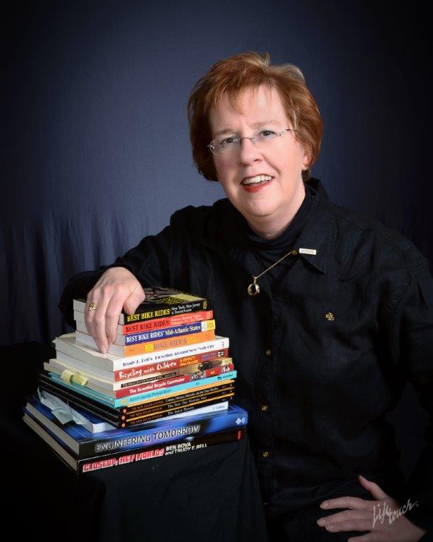 formal author portrait of Trudy E. Bell with books written